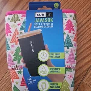 Javasok Soft Beverage Cooler - Festive Pink and Green